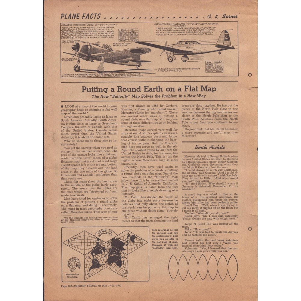 Vtg 1943 Current Events Newspaper WWII Coal Crisis Strike Aviation Zero Planes - Picture 2 of 2